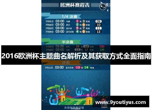 2016欧洲杯主题曲名解析及其获取方式全面指南