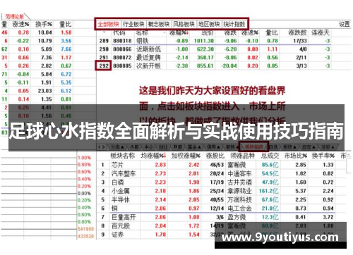 足球心水指数全面解析与实战使用技巧指南 足球心水指数全面解析与实战使用技巧指南